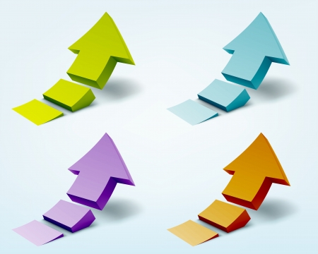 Vector illustration of 3d arrowsのイラスト素材