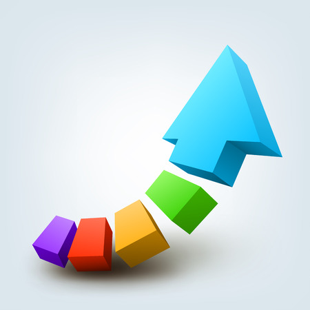 Vector illustration of 3d arrowのイラスト素材