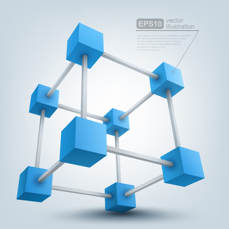 Vector illustration of 3d cubesのイラスト素材
