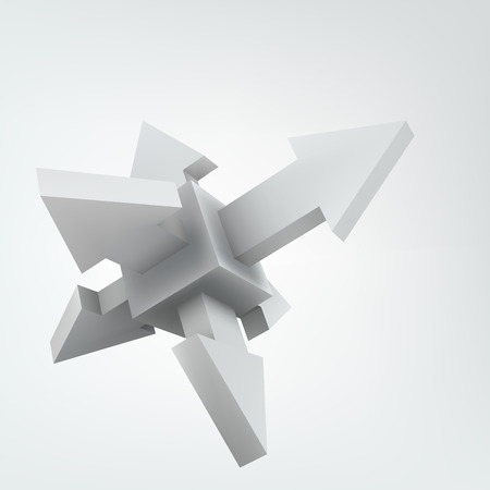 Vector illustration 3d cube with arrows, logo designのイラスト素材