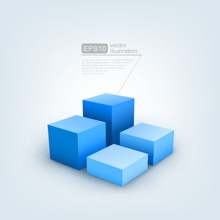 Vector illustration of 3d cubesのイラスト素材