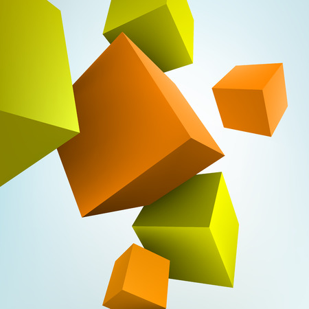 Vector illustration of 3d cubesのイラスト素材