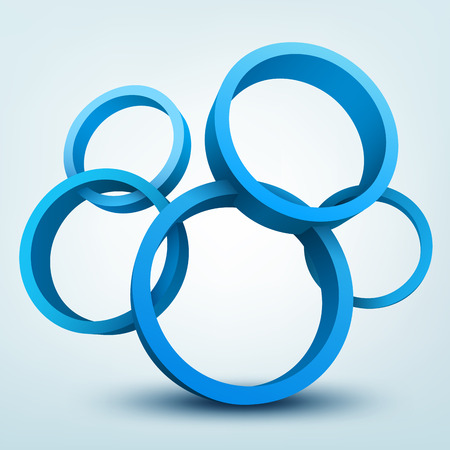Vector illustration of 3d ringsのイラスト素材