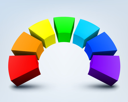 Vector Illustration of abstract colorful 3d rainbowのイラスト素材