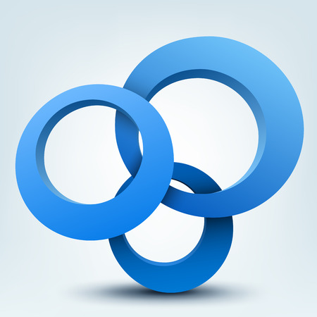 Vector illustration of 3d ringsのイラスト素材