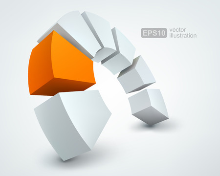Vector Illustration of abstract 3d shapesのイラスト素材