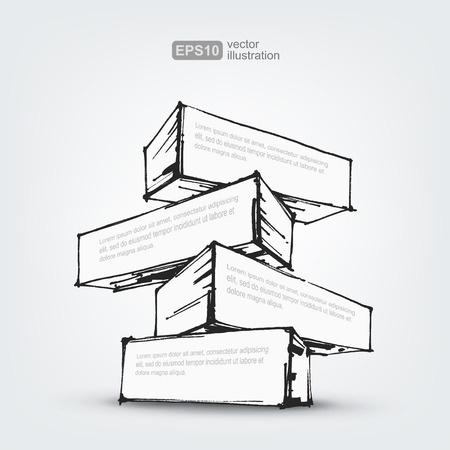 Vector hand drawn design element on white backgroundのイラスト素材