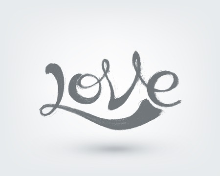 Love text design. Hand drawn word on white backgroundのイラスト素材