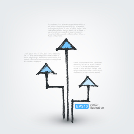 Vector design element. Hand drawn arrows on white backgroundのイラスト素材