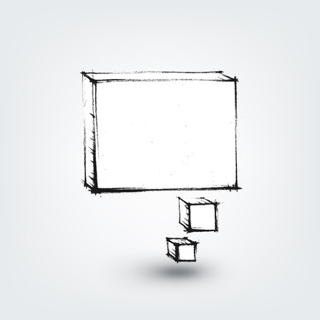 Vector design element. Hand drawn banner on white backgroundのイラスト素材