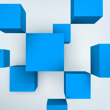 Vector illustration of 3d cubes on white backgroundのイラスト素材