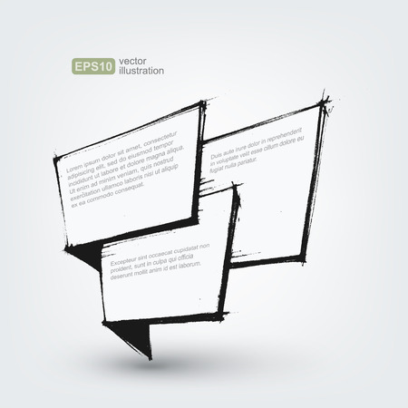 Vector design element. Hand drawn banner on white backgroundのイラスト素材