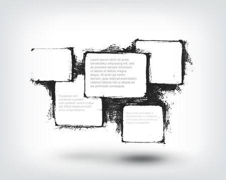 Vector design element. Hand drawn banners on white backgroundのイラスト素材