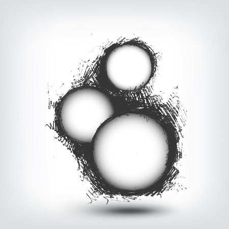 Vector design element. Hand drawn banners on white backgroundのイラスト素材