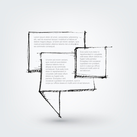 Vector design element. Hand drawn banners on white backgroundのイラスト素材