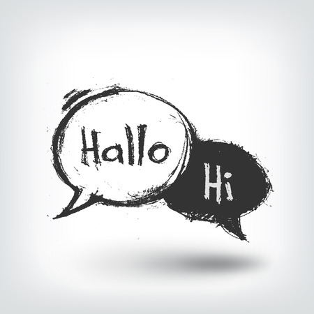 Vector design element. Hand drawn banners on white backgroundのイラスト素材