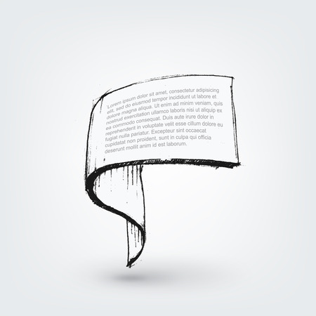Vector design element. Hand drawn banner on white backgroundのイラスト素材