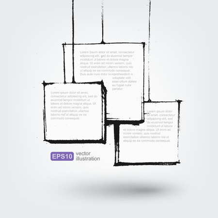 Vector design element. Hand drawn banners on white backgroundのイラスト素材