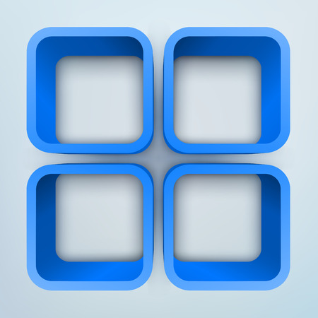 Abstract vector illustration of blue 3d frames with place for textのイラスト素材