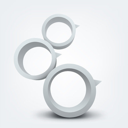 Abstract vector illustration of white 3d rings with place for textのイラスト素材