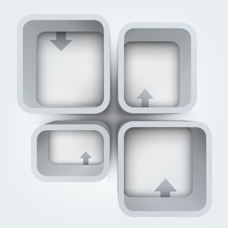 Abstract 3d vector illustration of white frames with place for textのイラスト素材