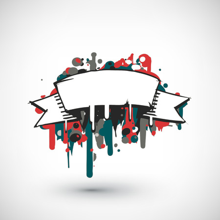 Abstract vector Illustration. Hand drawn banner with place for text. Background design. Stylized design element.のイラスト素材