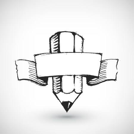 Abstract vector Illustration. Hand drawn banner with place for text. Background design. Stylized design element.のイラスト素材