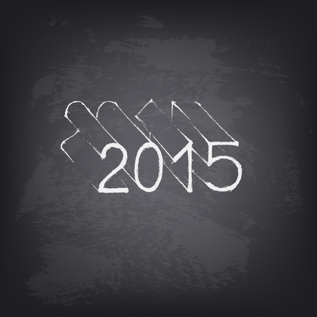 Happy new year 2015. Abstract vector Illustration. Hand drawn 2015 on chalkboard. Background design. Design for banner, poster, flyer, cover, brochure.のイラスト素材