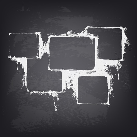 Abstract vector design element on chalkboard. Hand drawn banner with place for text. Background texture of blackboard. Pattern design for poster, flyer, cover, brochure.のイラスト素材