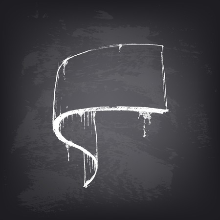 Abstract vector design element on chalkboard. Hand drawn banner with place for text. Background texture of blackboard. Pattern design for poster, flyer, cover, brochure.のイラスト素材