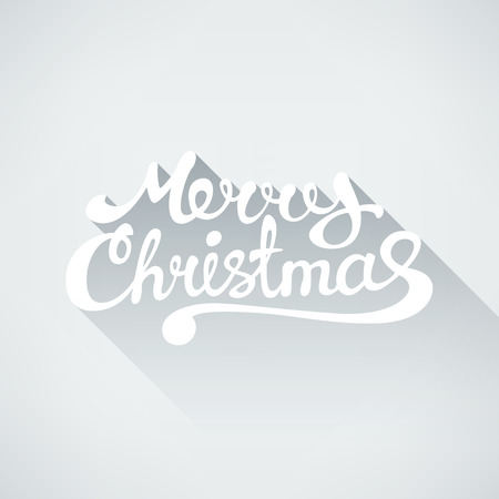 Abstract vector Illustration. Flat style Merry Christmas text with shadow. Background for banner, poster, flyer. のイラスト素材
