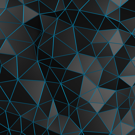 Abstract 3d rendering of black surface. Background with futuristic low poly shape.の写真素材