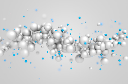 Abstract 3d rendering of chaotic particles. Sci fi spheres in empty space. Futuristic background.の写真素材