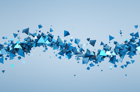 Abstract 3d rendering of chaotic particles. Background of pyramids in empty space. Abstract 3d rendering of chaotic particles. Background of pyramids in empty space.