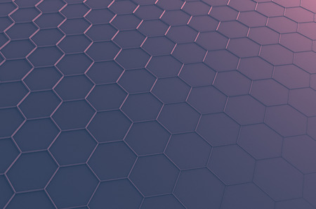 Abstract 3d rendering of futuristic surface with hexagons. Sci-fi background.の写真素材