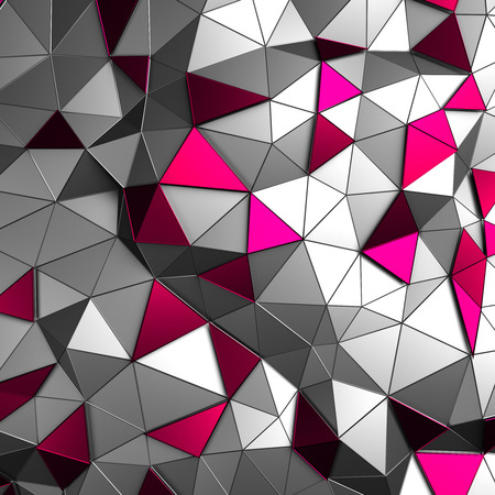 Abstract 3d rendering of metal surface. Background with futuristic polygonal shape.の写真素材