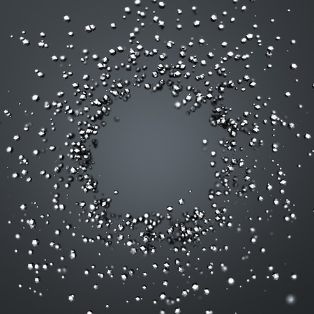 Abstract 3d rendering of chaotic particles. Sci-fi spheres in empty space. Futuristic background.の写真素材