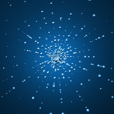 Abstract 3d rendering of chaotic particles. Sci-fi spheres in empty space. Futuristic background.の写真素材