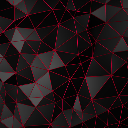 Abstract 3d rendering of black surface. Background with futuristic polygonal shape.の写真素材