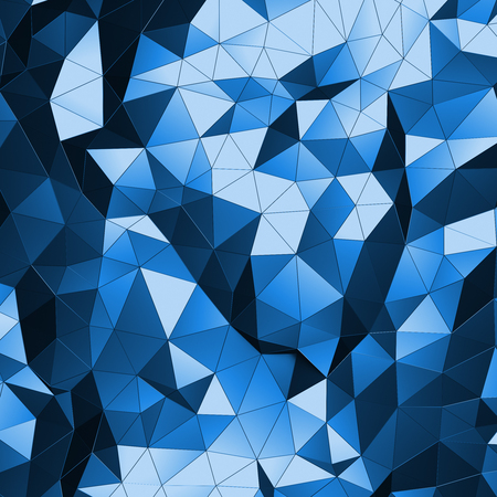 Abstract 3d rendering of blue surface. Background with futuristic polygonal shape.の写真素材