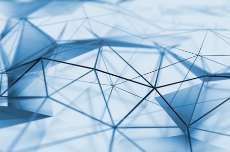 Abstract 3d rendering of low poly surface. Background with futuristic polygonal shape.の写真素材