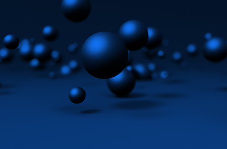 Abstract 3d rendering of chaotic spheres in empty space. Futuristic background.の写真素材