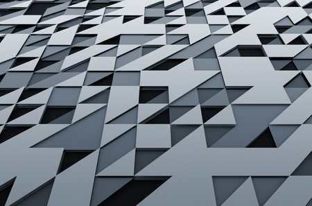 Abstract 3d rendering of futuristic surface with triangles. Sci-fi background.の写真素材