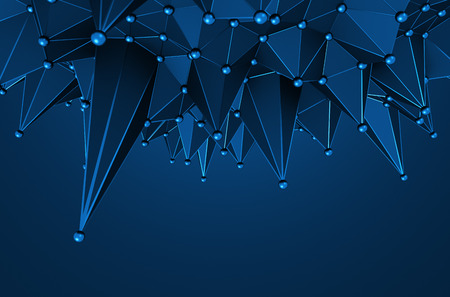 Abstract 3d rendering of low poly surface. Background with futuristic polygonal shape.の写真素材