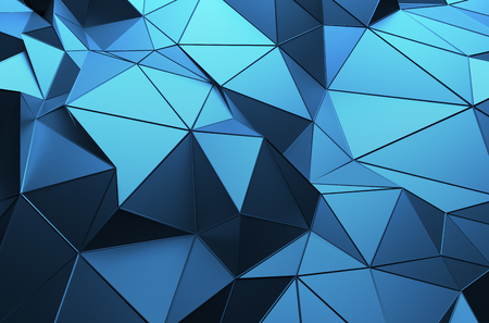 Abstract 3d rendering of low poly surface. Background with futuristic polygonal shape.の写真素材