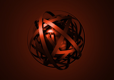 Abstract 3d rendering of sphere with rings in empty space. Futuristic shape. Surrealistic background.の写真素材