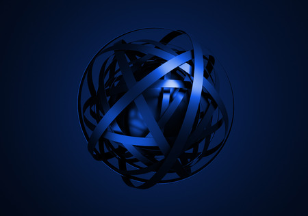 Abstract 3d rendering of sphere with rings in empty space. Futuristic shape. Surrealistic background.の写真素材