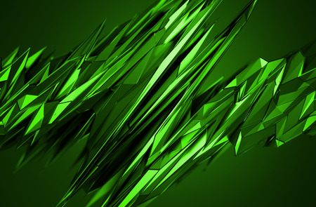 Abstract 3d rendering of chaotic surface. Background with futuristic polygonal shape. Noisy low poly glossy object.の写真素材