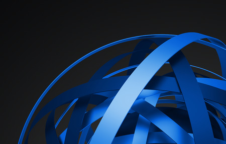 Abstract 3d rendering of sphere with rings in empty space. Futuristic shape. Surreal background.の写真素材