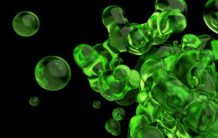 Abstract 3d rendering of chaotic liquid in empty space. Background with dynamic fluid splash. Design element.の写真素材
